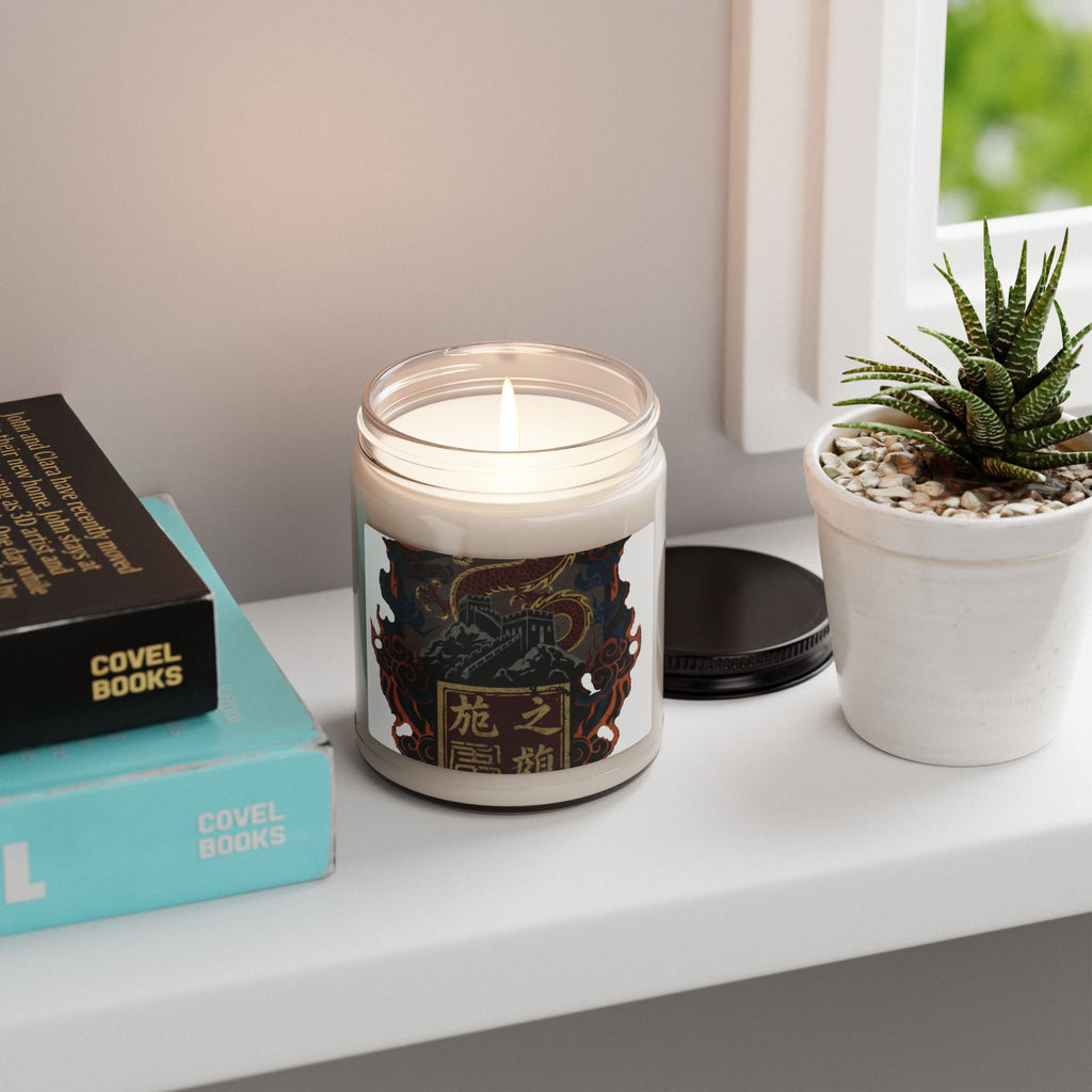 Dragon Crest Soy Candle — 9oz Scented Jar Candle with Asian-Inspired Label