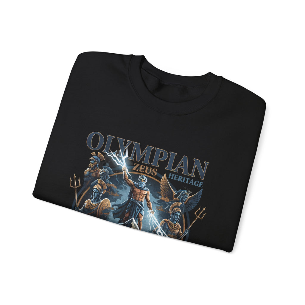 Olympian Heritage Crewneck Sweatshirt — Zeus & Mythology Graphic