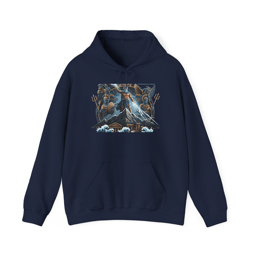 Viking Storm God Hoodie — Norse Thor Poseidon Trident Mythic Sweatshirt