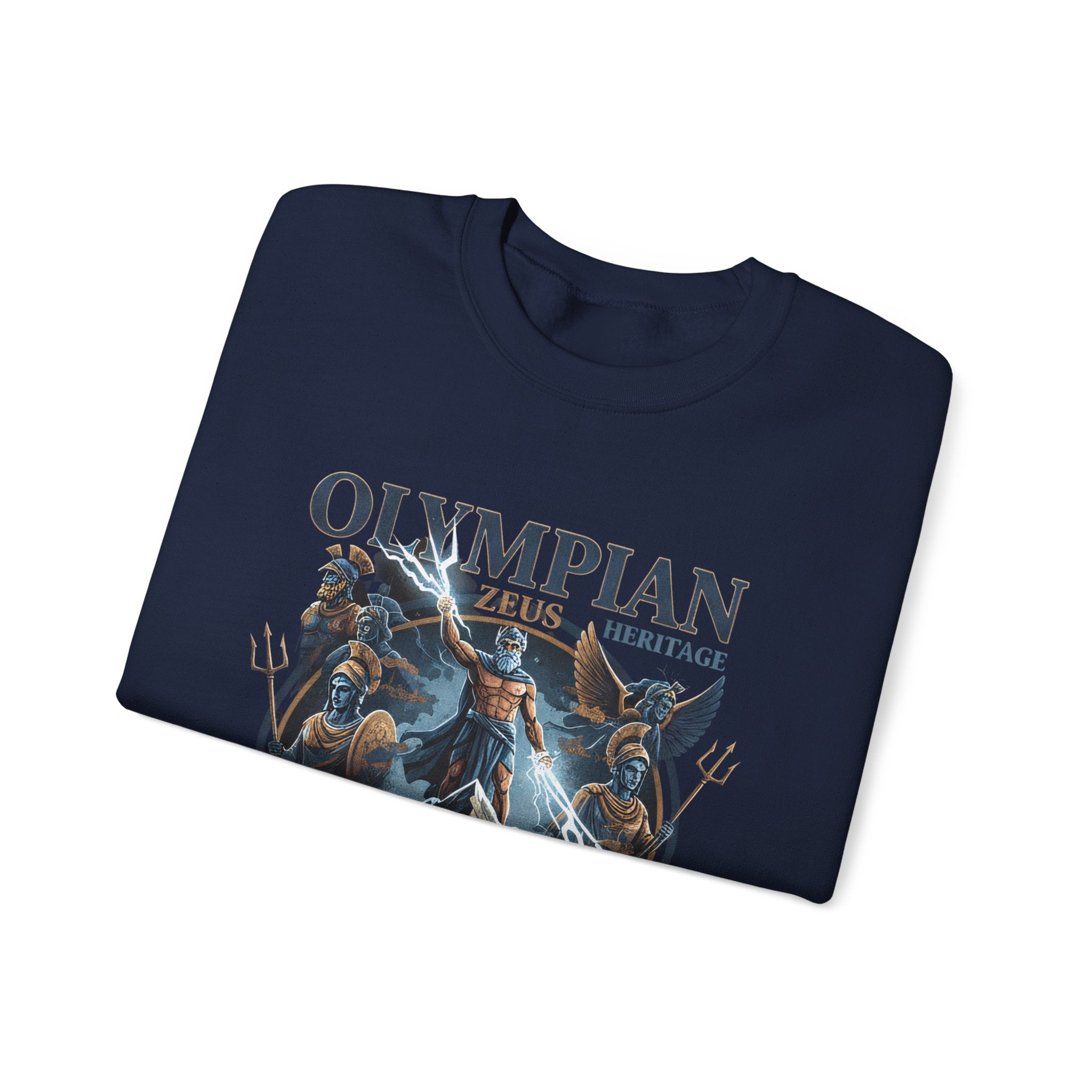 Olympian Heritage Crewneck Sweatshirt — Zeus & Mythology Graphic