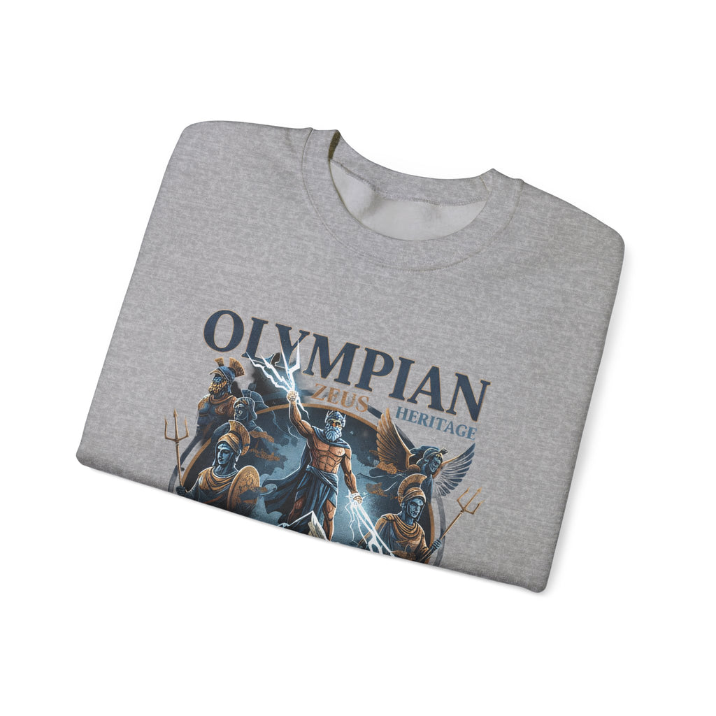 Olympian Heritage Crewneck Sweatshirt — Zeus & Mythology Graphic