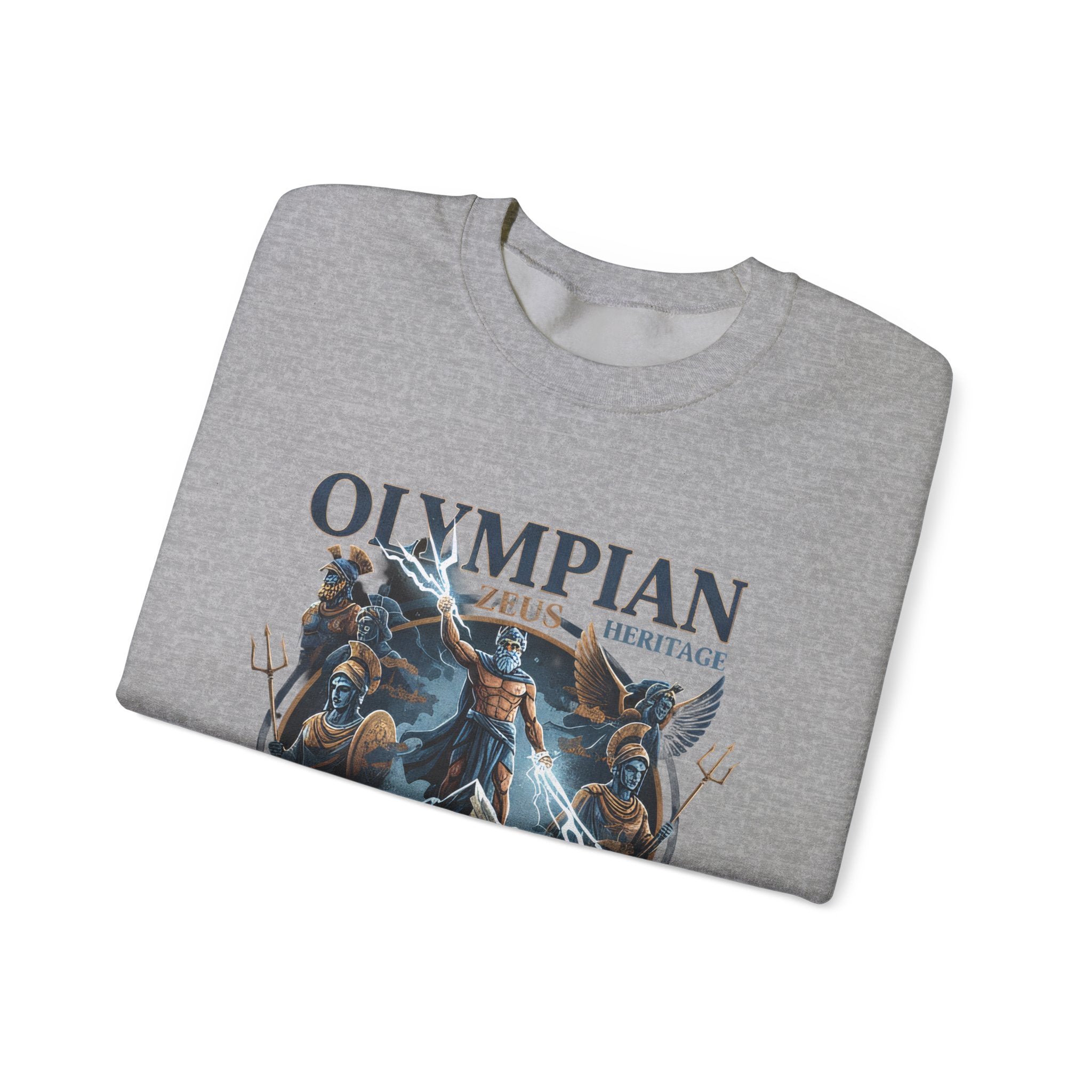 Olympian Heritage Crewneck Sweatshirt — Zeus & Mythology Graphic