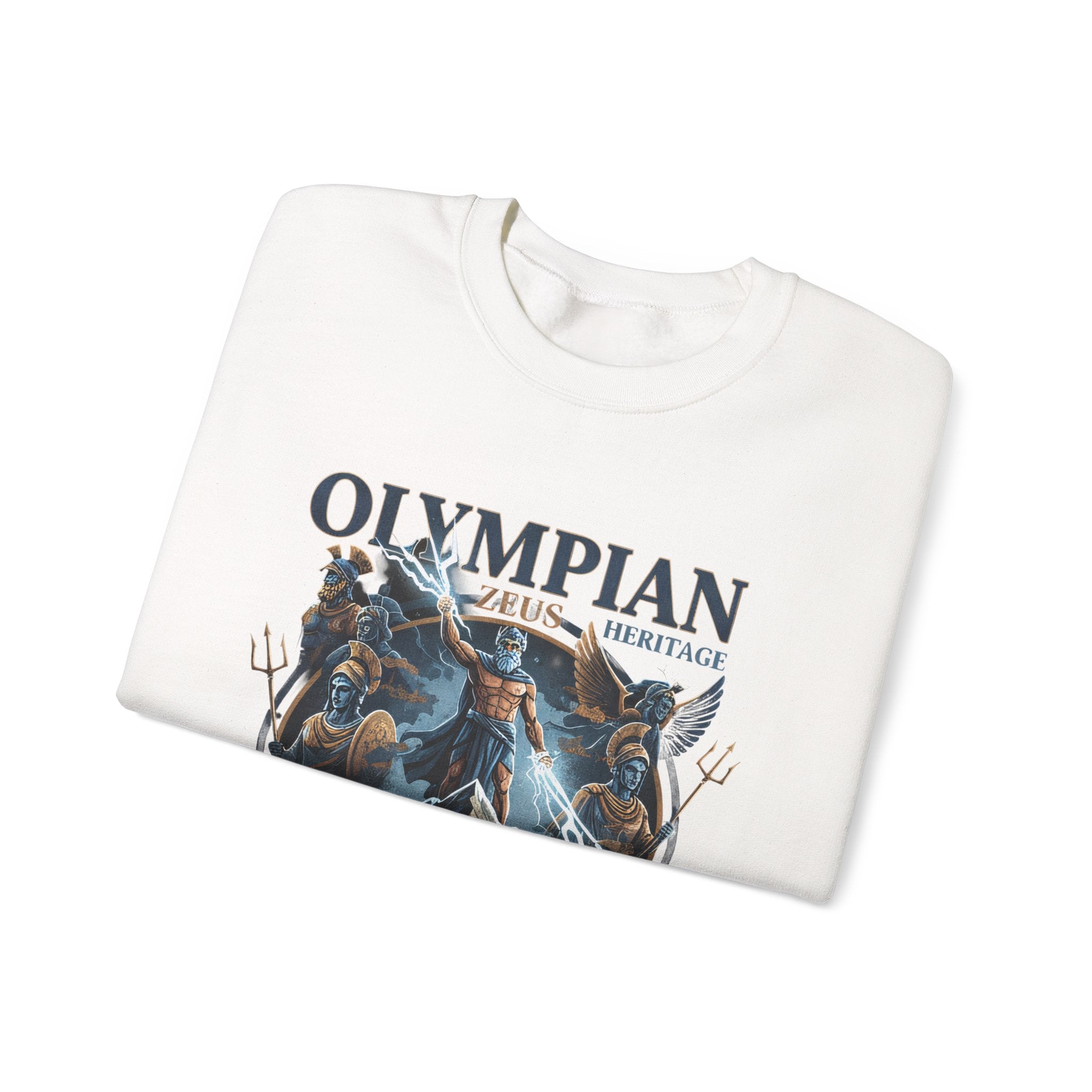 Olympian Heritage Crewneck Sweatshirt — Zeus & Mythology Graphic