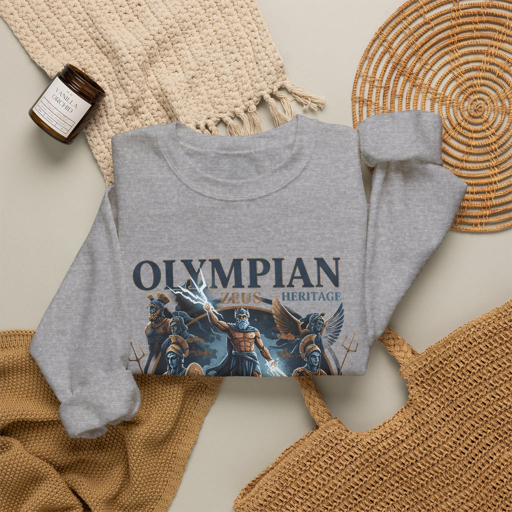 Olympian Heritage Crewneck Sweatshirt — Zeus & Mythology Graphic
