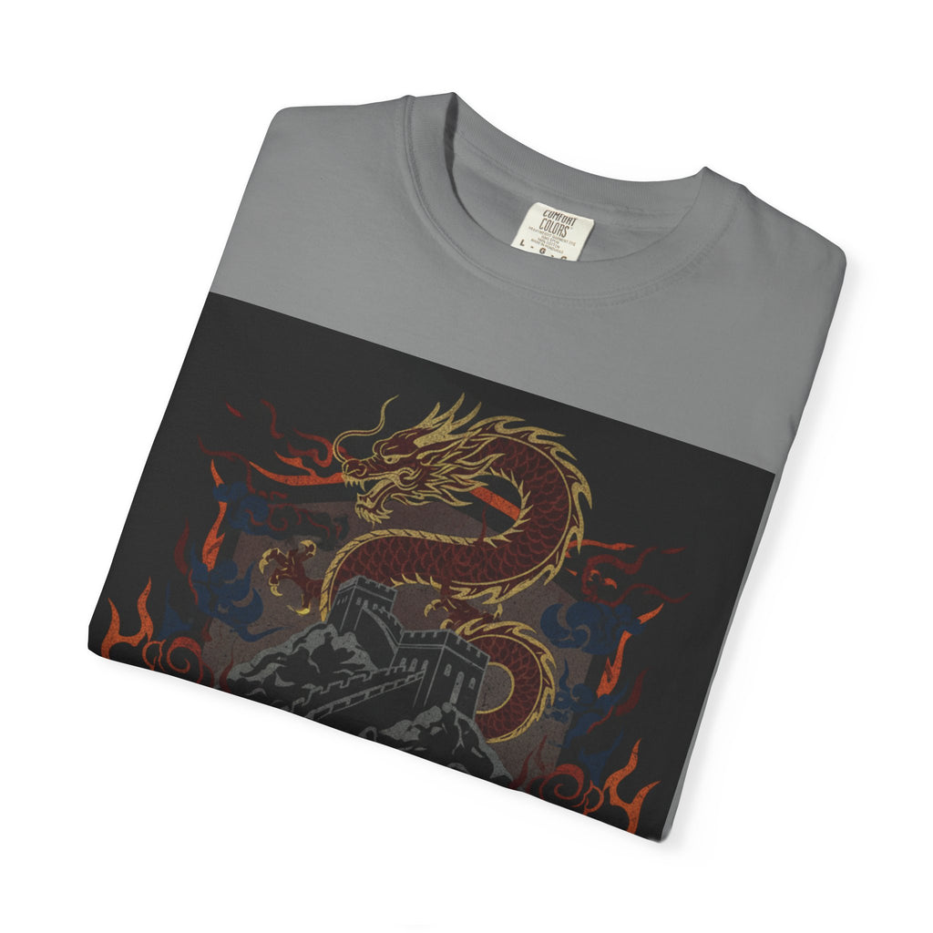 Dragon Emblem T-Shirt — Fiery Chinese Dragon Graphic Tee