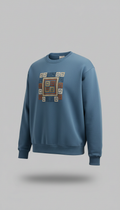 Aegean Blue Greek Motif Sweatshirt