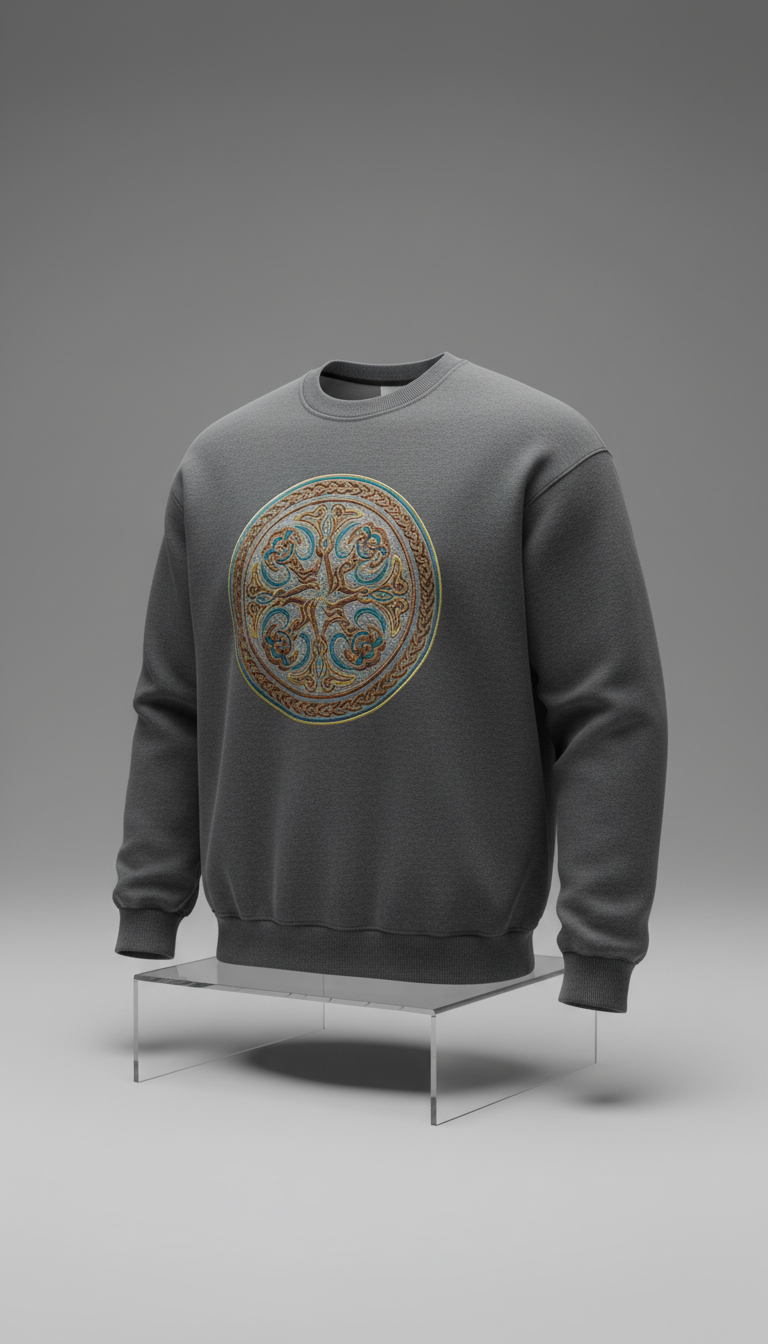 Editorial Grey Irish Knotwork Sweatshirt
